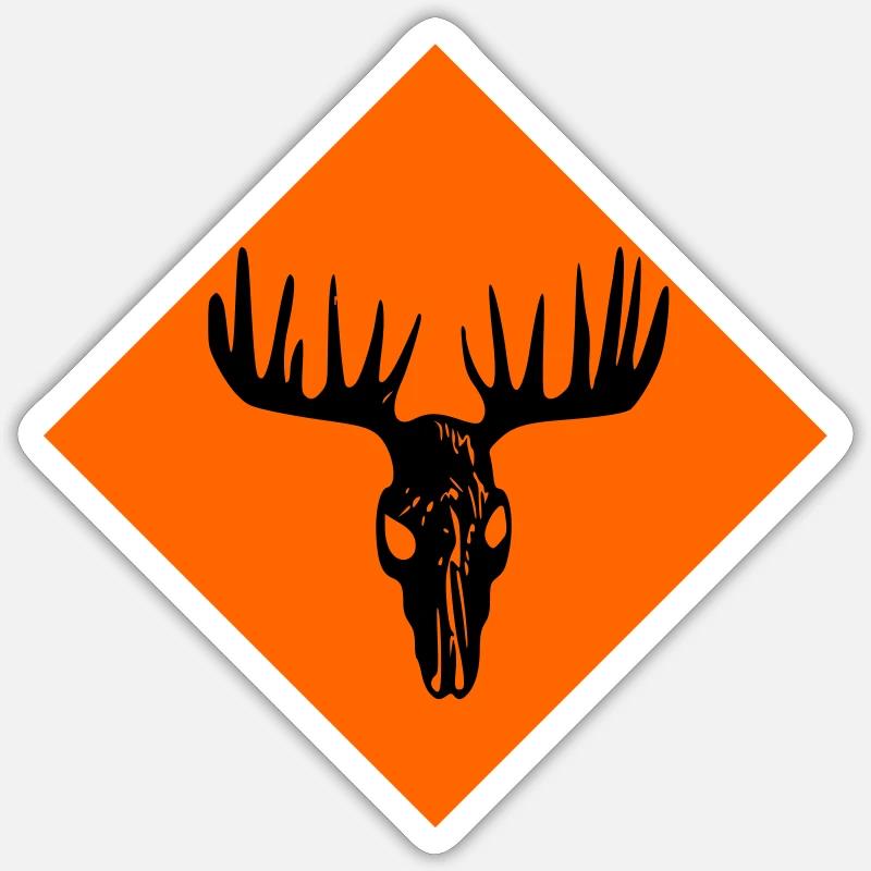 Moose Skull - Sticker size S (10 x 10 cm) - white matte