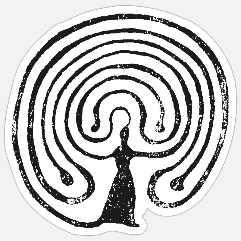 Labyrinth Sticker Größe S (10 x 10 cm)