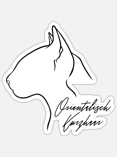 Orientalisch Kurzhaar Profil Katzen Katze Wilsigns - Sticker Größe S (10 x 10 cm) - Mattweiß