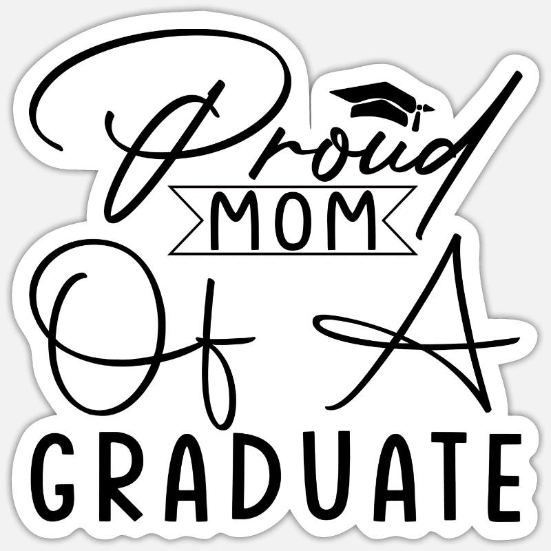 Fière maman d’un diplômé - Sticker taille S (10 x 10 cm) - blanc mat