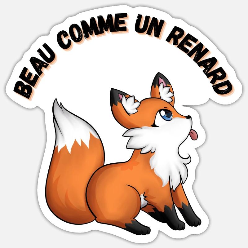 BEAU COMME UN RENARD - Sticker taille S (10 x 10 cm) - blanc mat