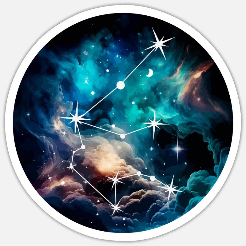 Sternzeichen Wassermann - Sticker Größe S (10 x 10 cm) - Mattweiß