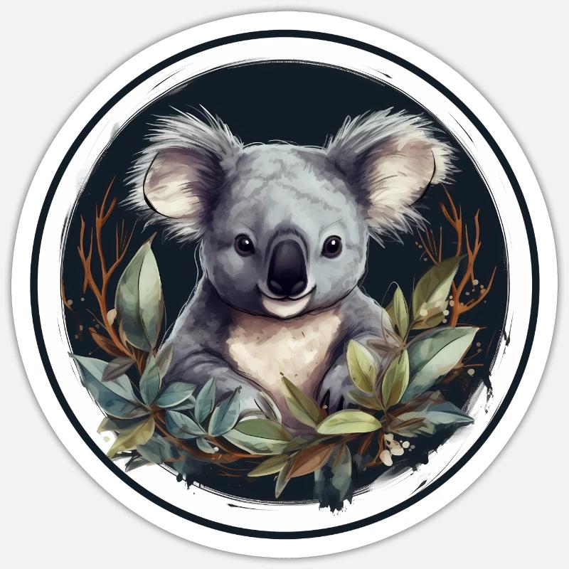 Süßer Koala - Sticker Größe S (10 x 10 cm) - Mattweiß