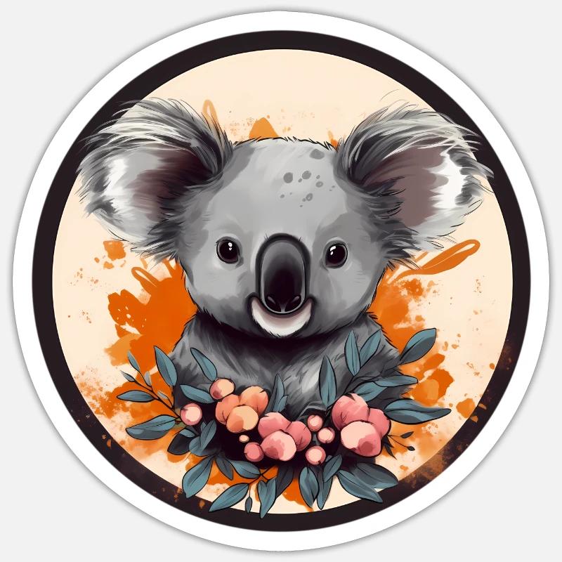 Süßer Koala Sticker Größe S (10 x 10 cm)