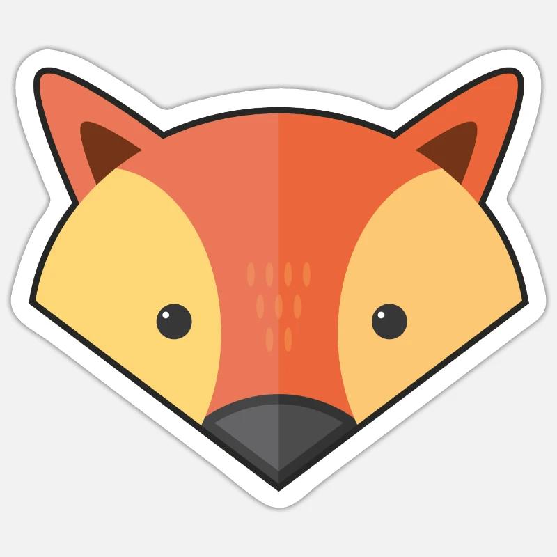 Cute Simple Fox - Sticker size S (10 x 10 cm) - white matte