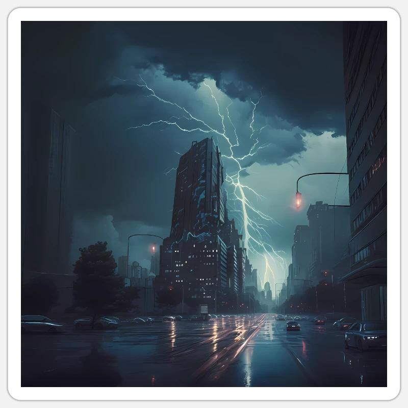Affiche Thunderstorm Storm Sticker taille S (10 x 10 cm)