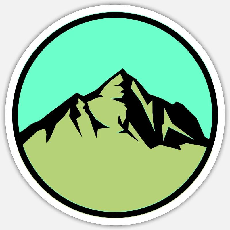 berge - Sticker Größe S (10 x 10 cm) - Mattweiß
