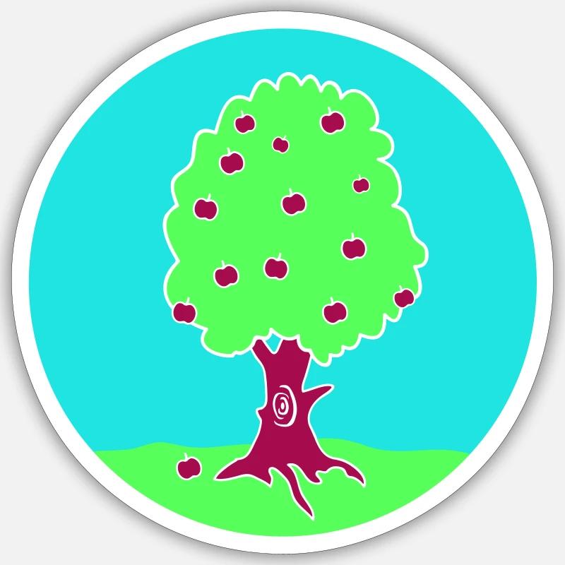 apple tree - Sticker size S (10 x 10 cm) - white matte