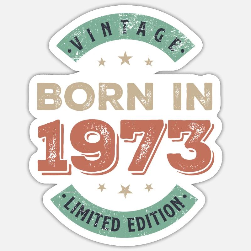 Millésime 1973 - Sticker taille S (10 x 10 cm) - blanc mat