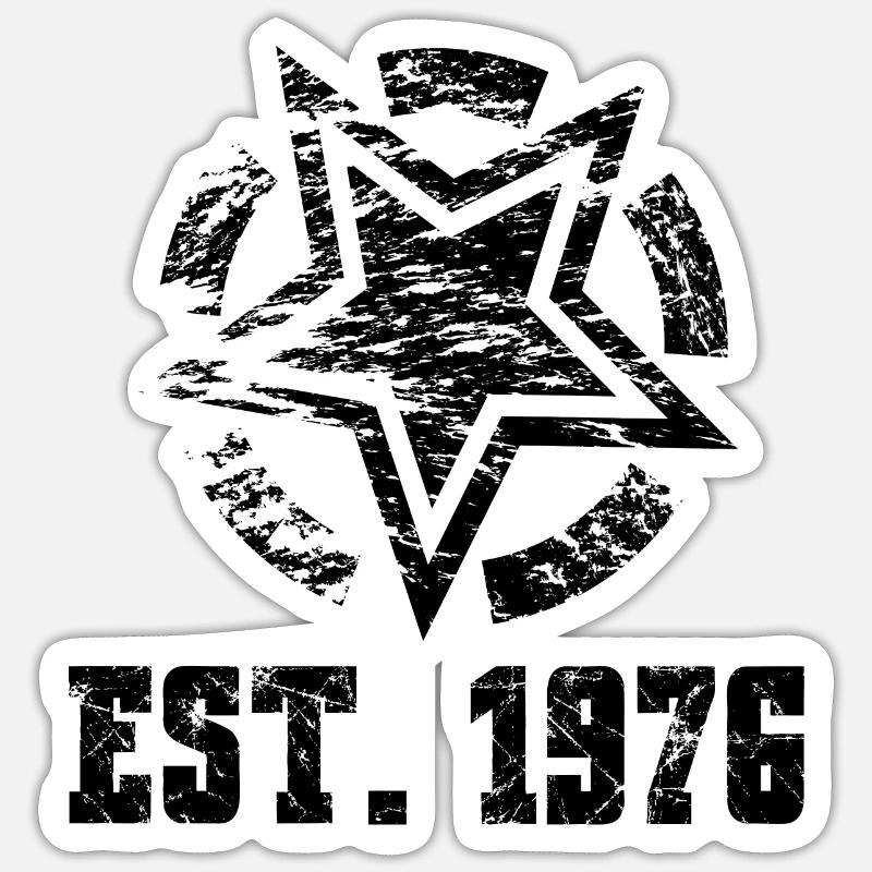 Millésime 1976 - Sticker taille S (10 x 10 cm) - blanc mat