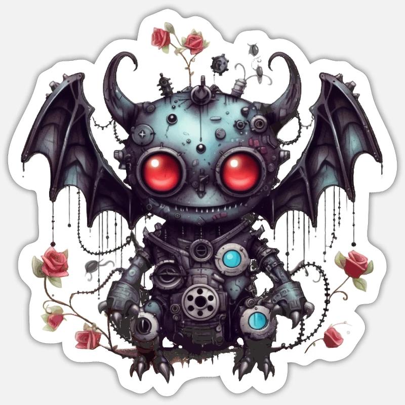 Funny steampunk vampire Sticker size S (10 x 10 cm)