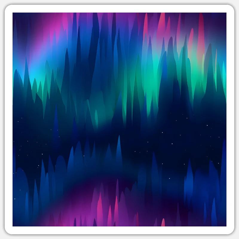 Celestial Aurora: Polarlichter-Kollektion - Sticker Größe S (10 x 10 cm) - Mattweiß