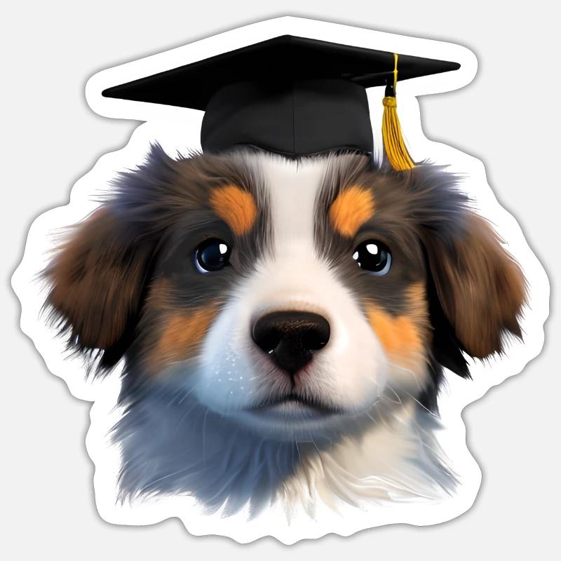 Bachelor Australian Shepherd Study Uni Sticker size S (10 x 10 cm)