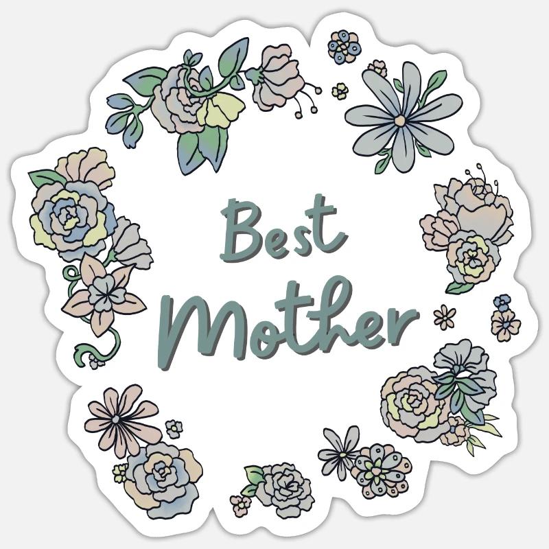 Beste Mutter/ Meilleur Maman - Sticker Größe S (10 x 10 cm) - Mattweiß