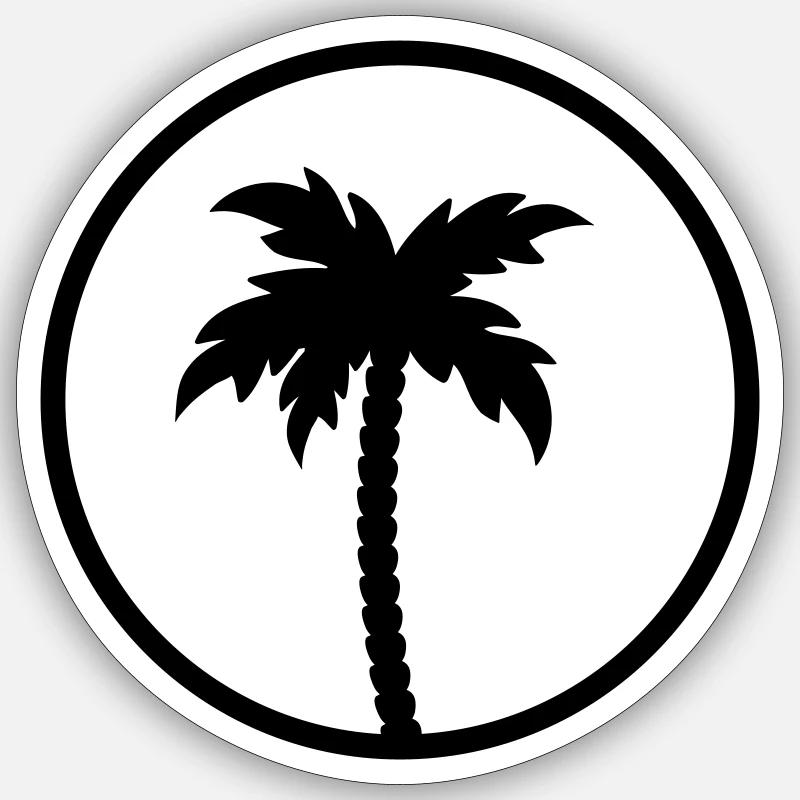 palm tree - Sticker size S (10 x 10 cm) - white matte