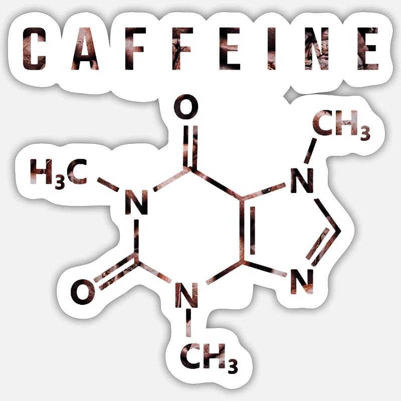 Molécule de caféine Sticker taille S (10 x 10 cm)