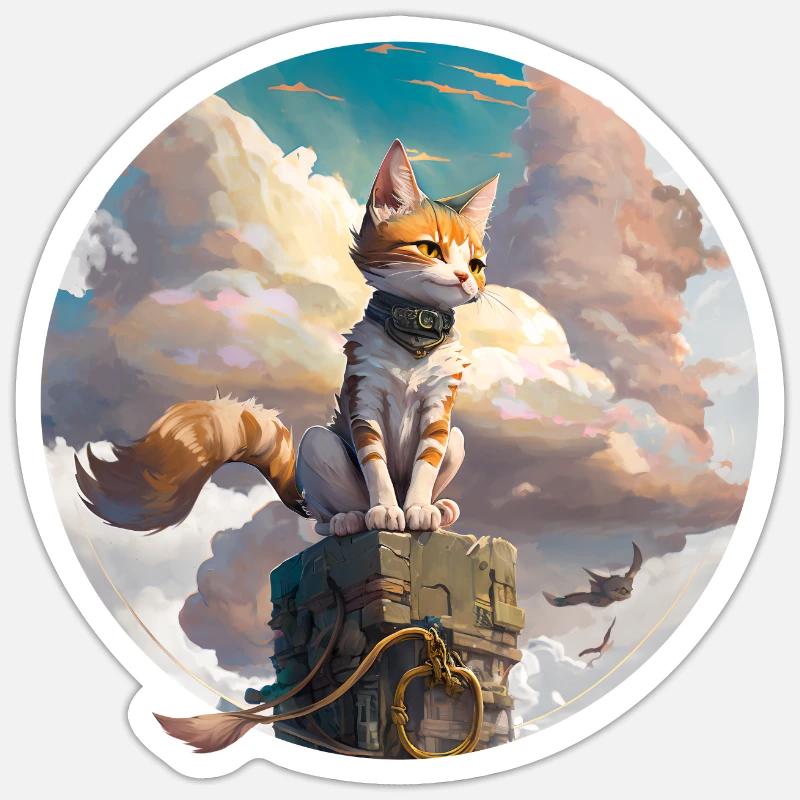 Epic Cat Cloud - Sticker size S (10 x 10 cm) - white matte