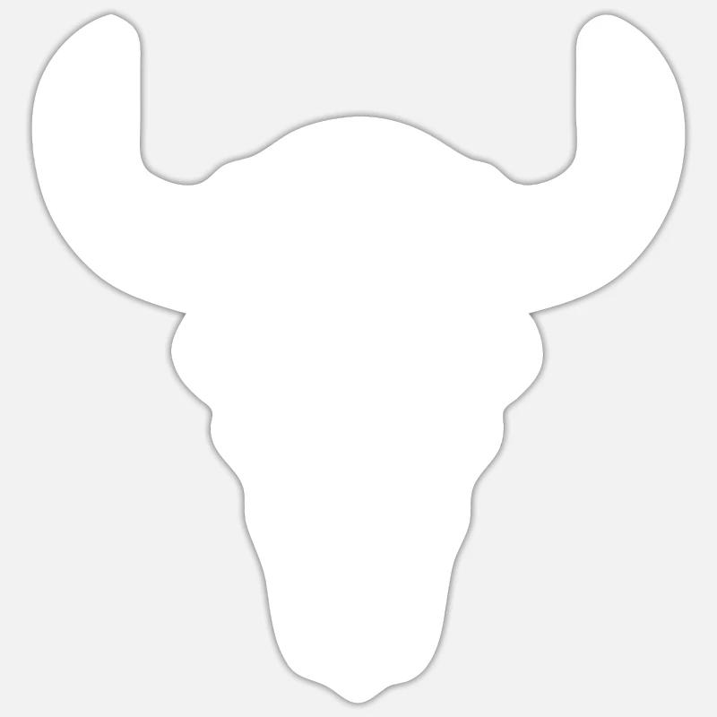 Kuh Schädel Boho Sticker Größe S (10 x 10 cm)