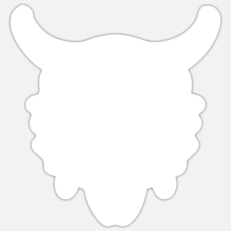 Crâne de vache Boho - Sticker taille S (10 x 10 cm) - blanc mat