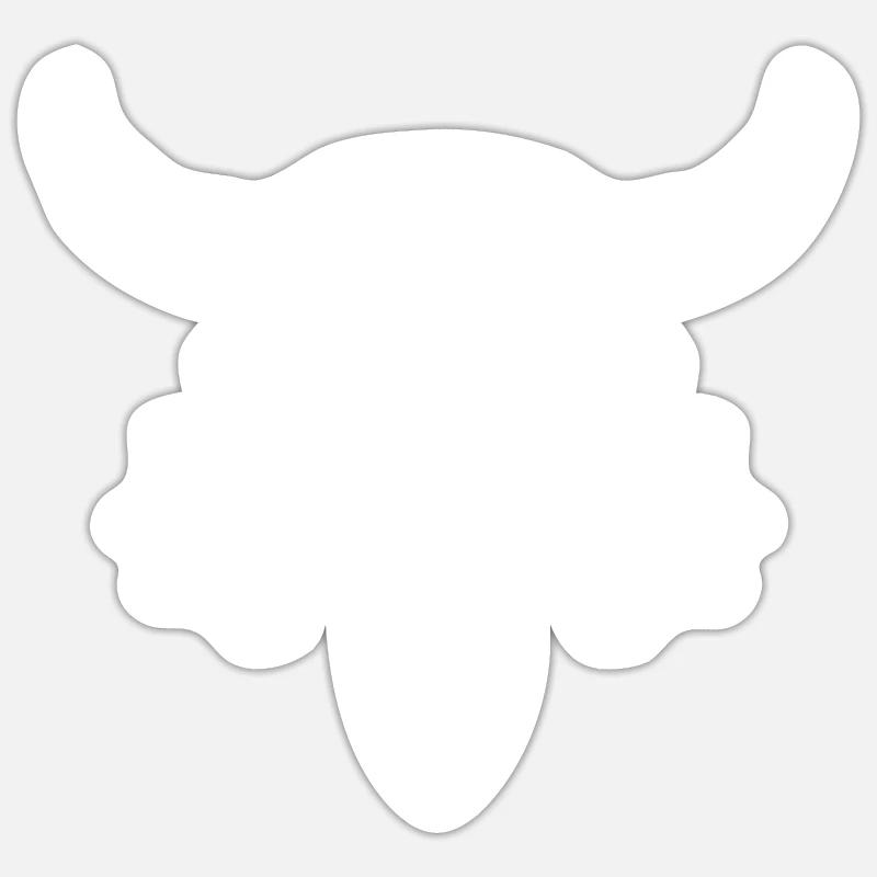 Crâne de vache Boho - Sticker taille S (10 x 10 cm) - blanc mat