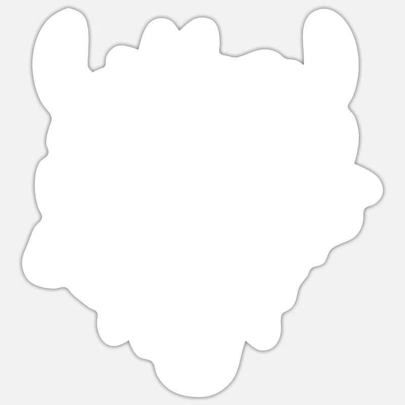 Kuh Schädel Boho - Sticker Größe S (10 x 10 cm) - Mattweiß