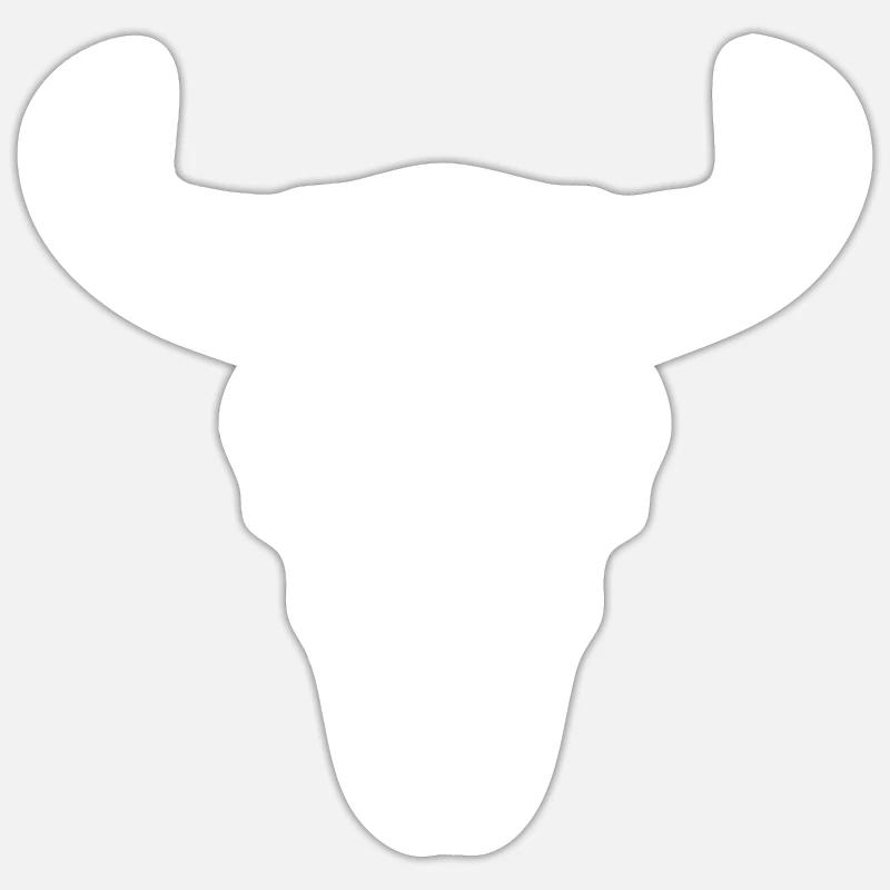 Crâne de vache Boho Sticker taille S (10 x 10 cm)