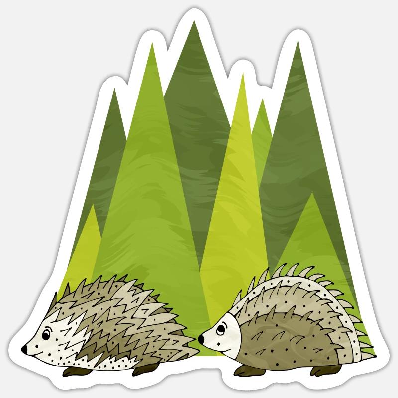 Hedgehogs - Sticker size S (10 x 10 cm) - white matte