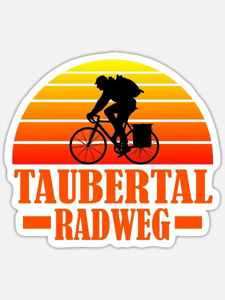 Taubertal Radweg - Sticker Größe S (10 x 10 cm) - Mattweiß