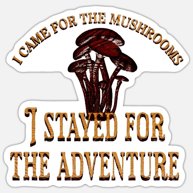 Drôle de chasse aux champignons Sticker taille S (10 x 10 cm)