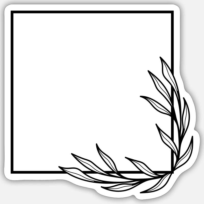 Willow leaf Boho Floral Wreath 6 Sticker Größe S (10 x 10 cm)