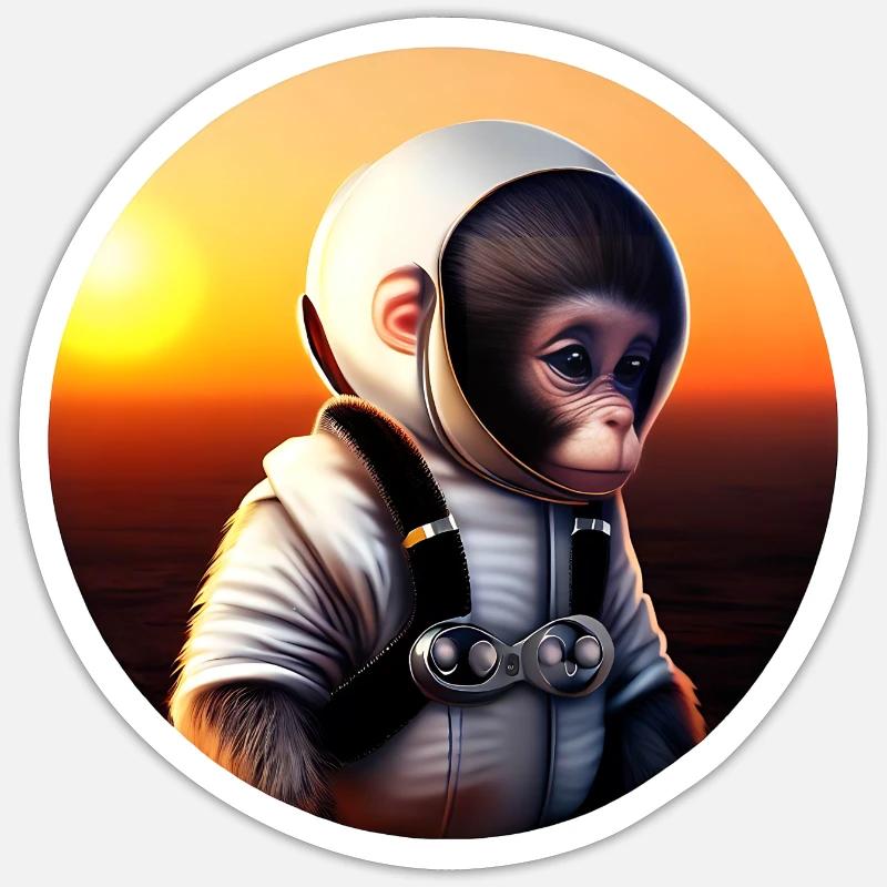 Monkey Astronaut Sticker size S (10 x 10 cm)