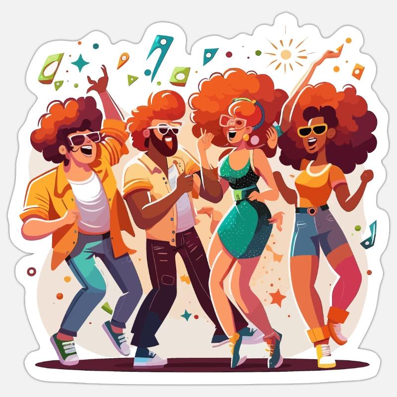 Soirée discothèque - Sticker taille S (10 x 10 cm) - blanc mat