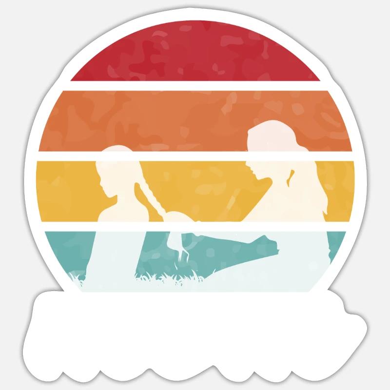 mutter und tochter - Muttertagsgeschenke Sticker Größe S (10 x 10 cm)