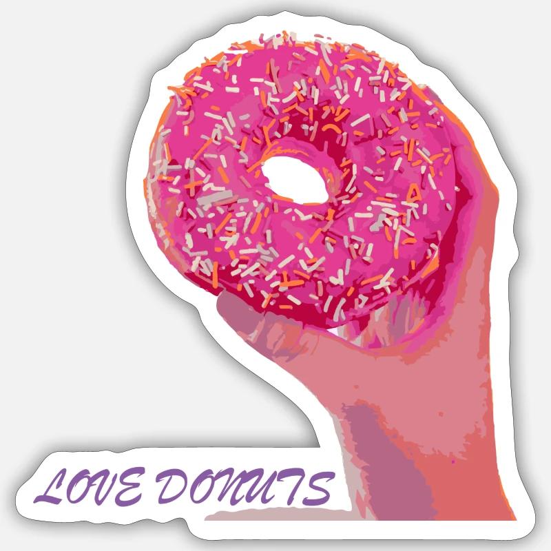 Beignets d’amour - Sticker taille S (10 x 10 cm) - blanc mat