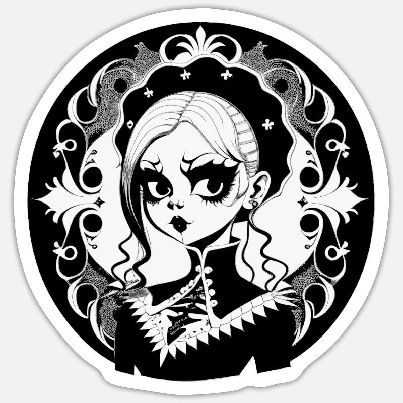 Gothic Witch, Goth Witchcraft - Sticker size S (10 x 10 cm) - white matte