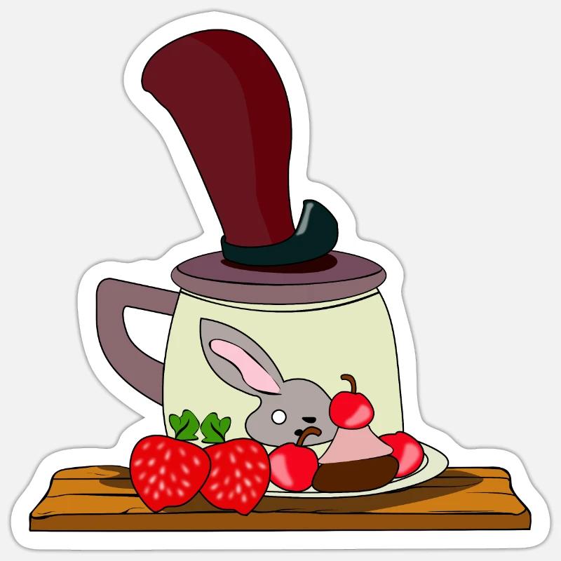 Le goûter du lapin Sticker taille S (10 x 10 cm)