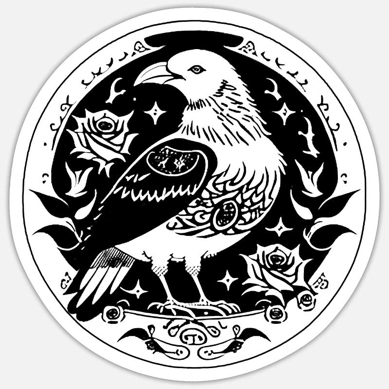 Goth Krähe Sticker Größe S (10 x 10 cm)