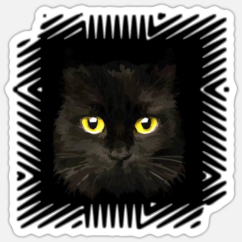 Chat - Sticker taille S (10 x 10 cm) - blanc mat