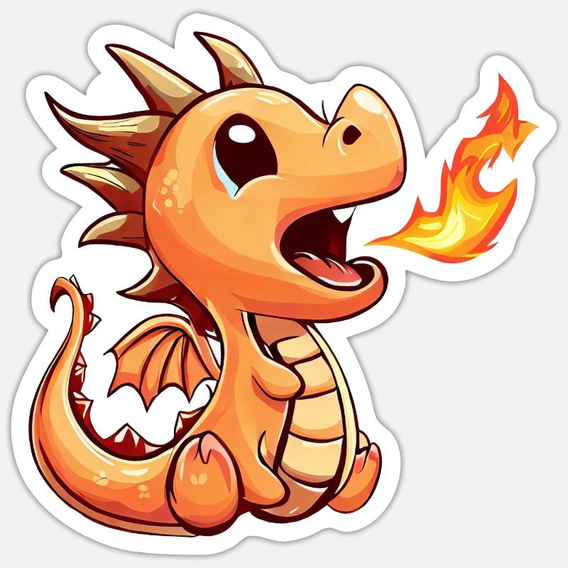 Cute Dragon - Sticker size S (10 x 10 cm) - white matte