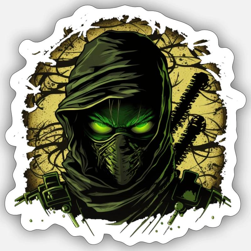 Ninja - Sticker taille S (10 x 10 cm) - blanc mat