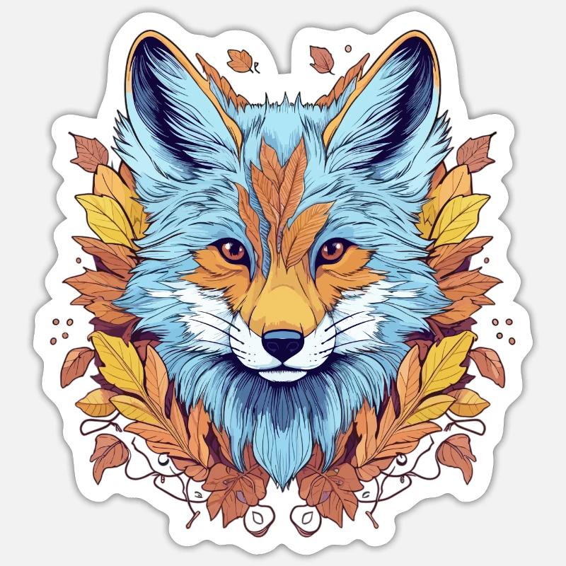 Dessin abstrait de Fox - Sticker taille S (10 x 10 cm) - blanc mat