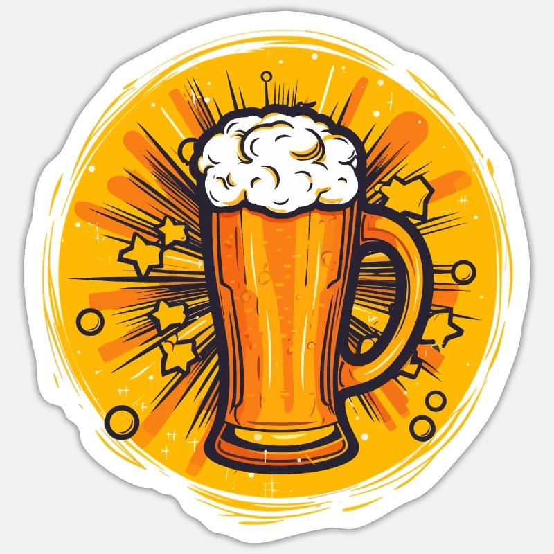 Verre à bière - Sticker taille S (10 x 10 cm) - blanc mat