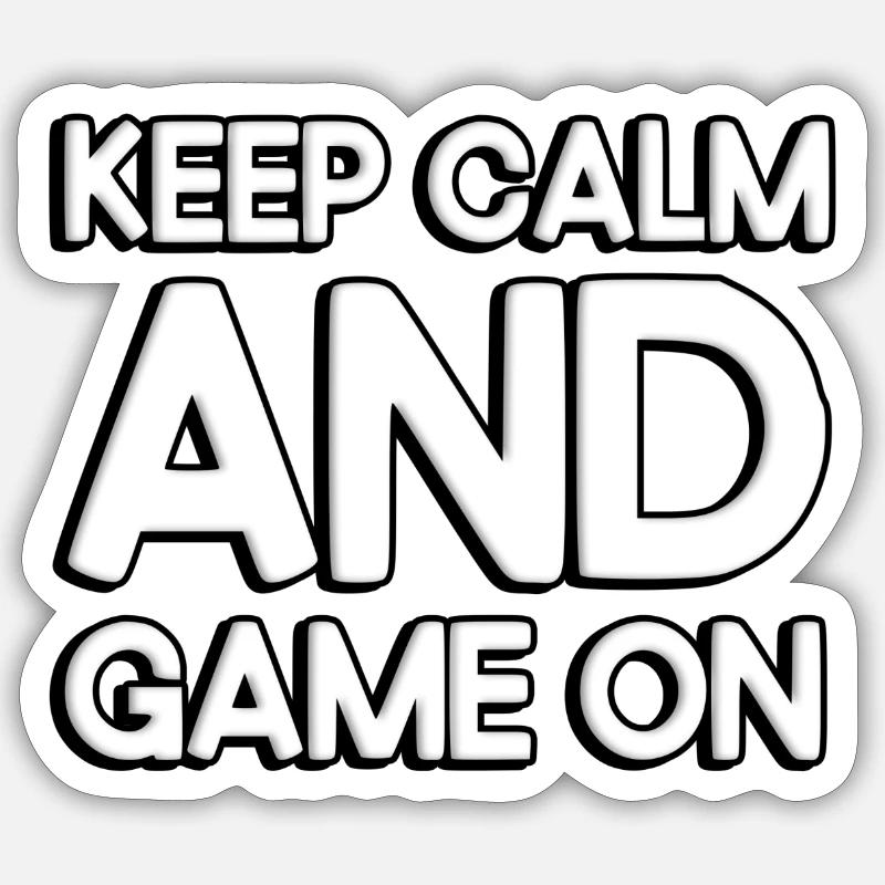 Restez calme et jouez - Sticker taille S (10 x 10 cm) - blanc mat