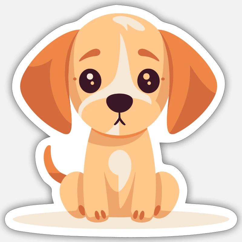 Chien - Sticker taille S (10 x 10 cm) - blanc mat