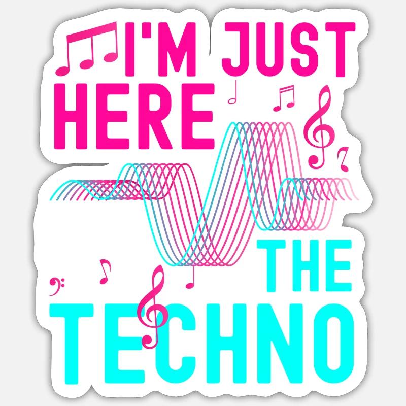 Techno Techno Musik Tanzen Abfeiern Sticker Größe S (10 x 10 cm)