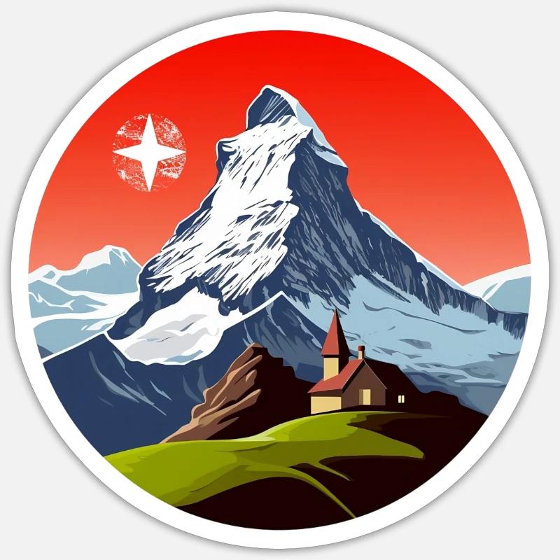 Alpenglow - Sticker size S (10 x 10 cm) - white matte