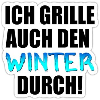 GRILL HOBBY GRILLEN - Sticker Größe S (10 x 10 cm) - Mattweiß - Vorne