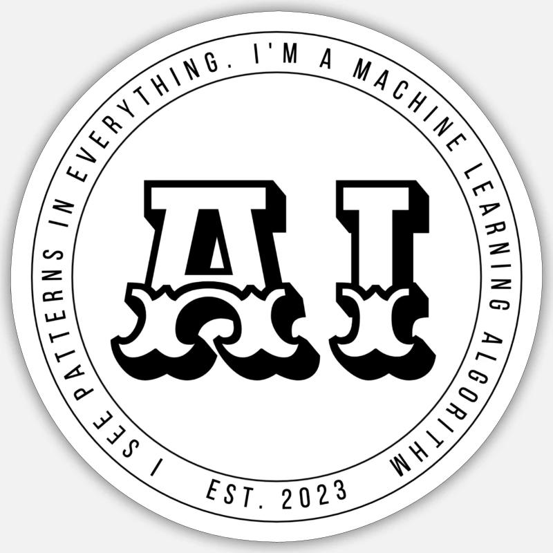 AI Algorithm - Sticker size S (10 x 10 cm) - white matte