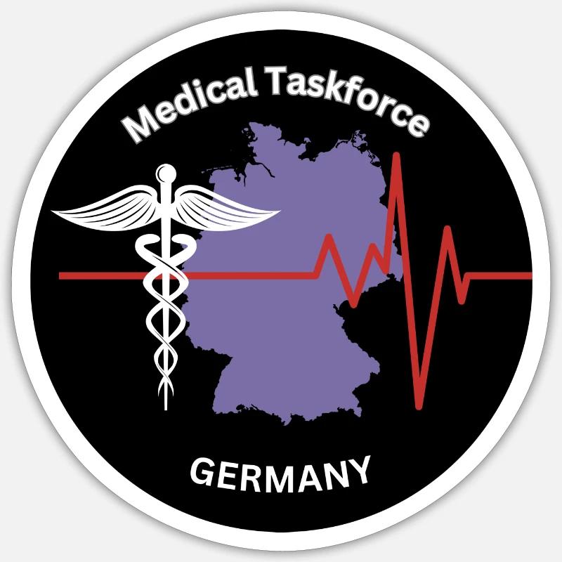 Medical Taskforce Germany - Sticker Größe S (10 x 10 cm) - Mattweiß
