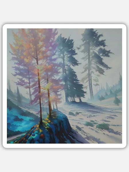 The last forest - Sticker Größe S (10 x 10 cm) - Mattweiß